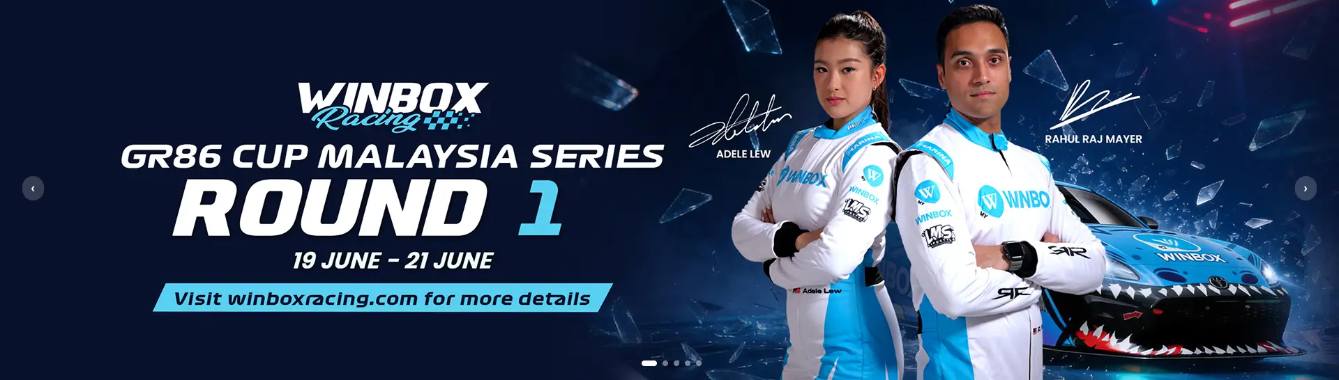 Winbox Racing GR86 Cup Malaysia Series Round 1, 19 to 21 June β visit winboxracing.com for details